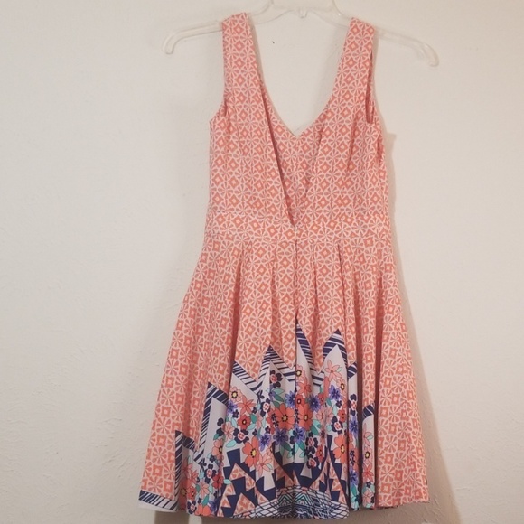 Ark & Co Deep Coral and Floral above knee dress - Picture 8 of 8